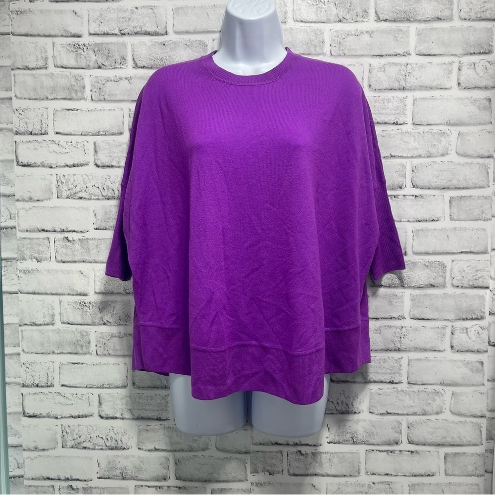 J.Crew Black Label Merino Wool Oversized Dolman Sleeves Lightweight Sweater XXS